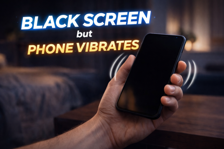 Phone with black screen but vibrating, common display issue requiring repair in St. Charles