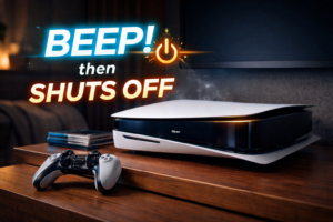 PS5 console with power light on but system shutting down, common PS5 startup problem