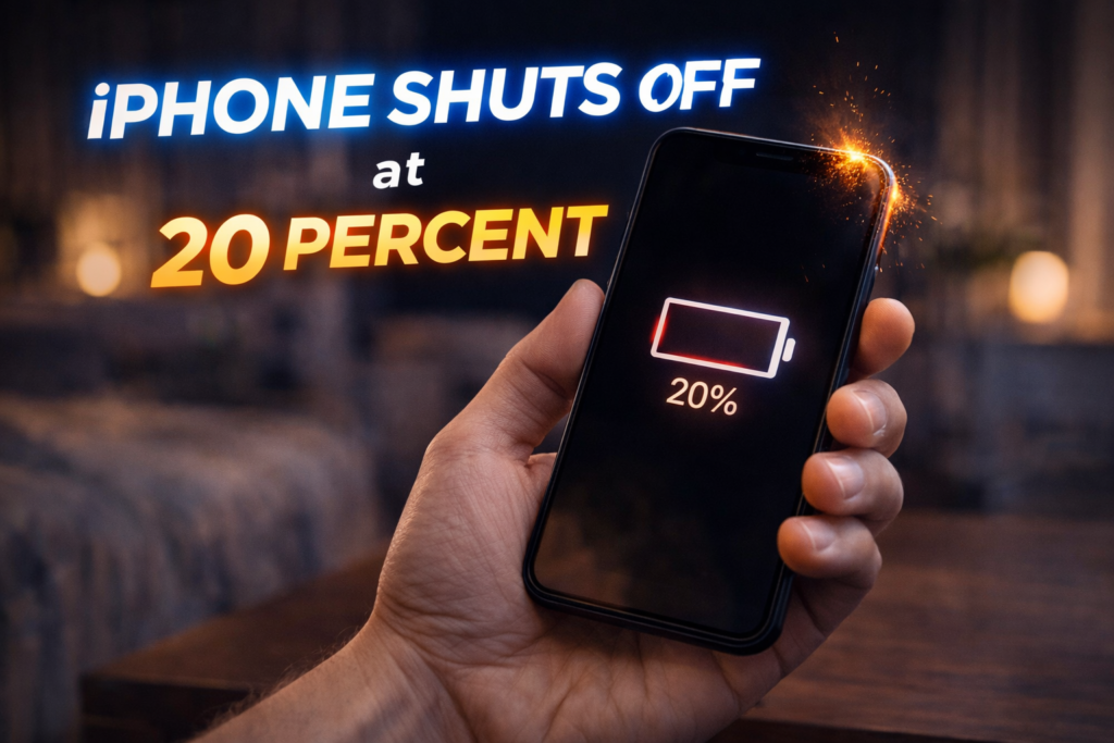 iPhone shuts off at 20 percent due to battery failure, common repair issue in St. Charles